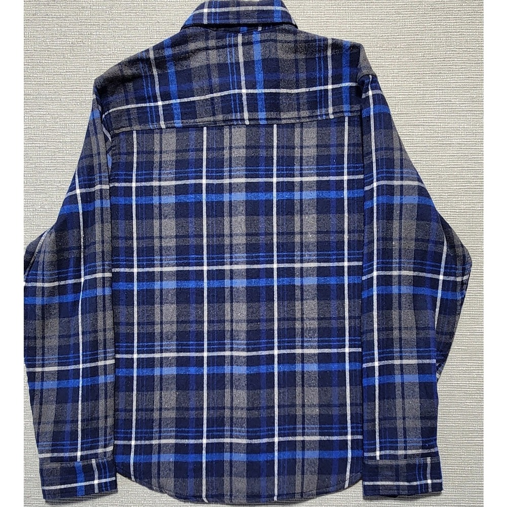Eighth Avenue Men's Plaid Flannel Button Up Shirt Blue Gray XL - Picture 8 of 12